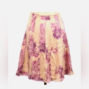 $129 Ann Taylor 100% silk floral A line flowy skirt 0 festival Y2K boho bohemian